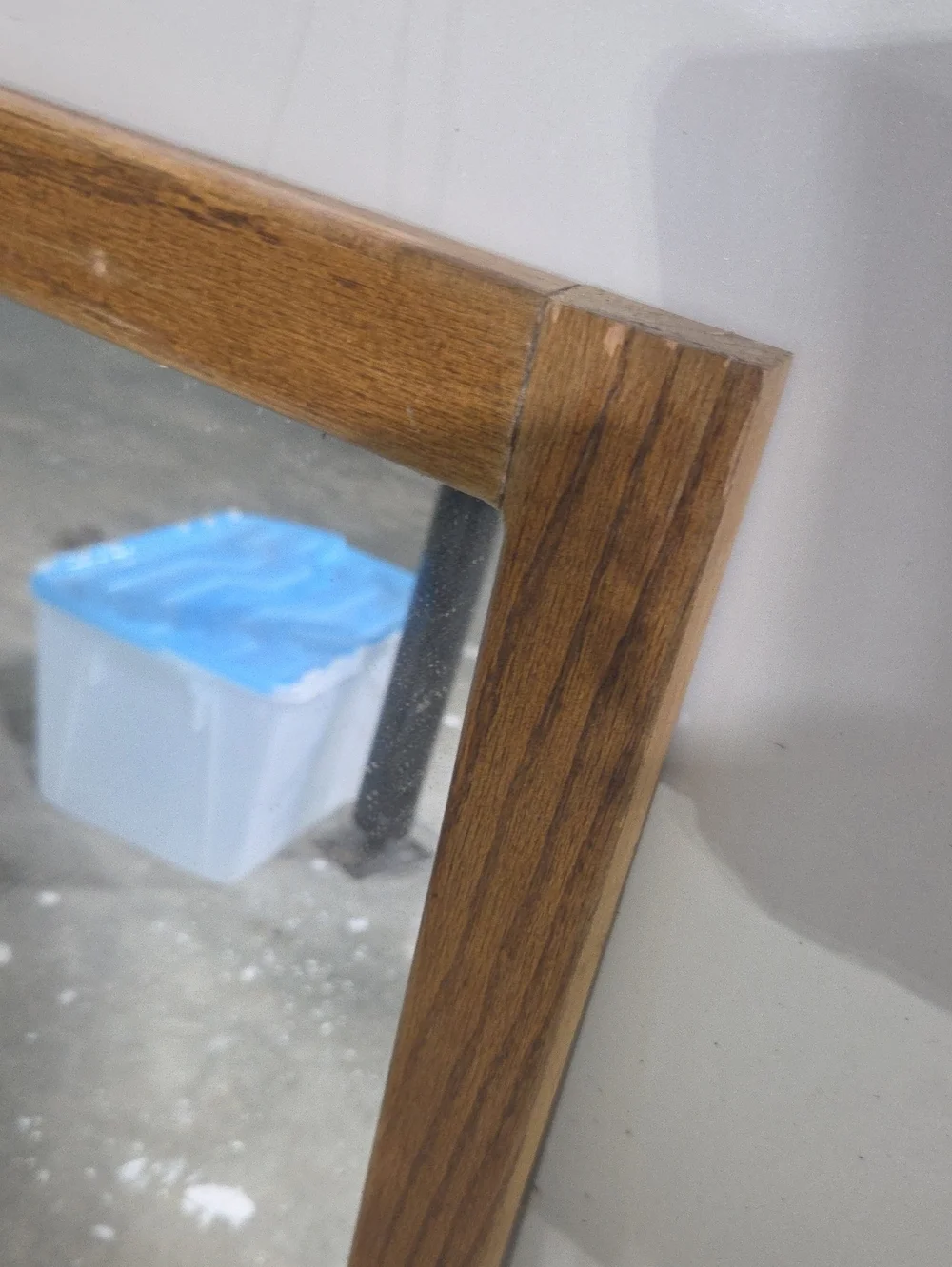 Oak Wood Framed Mirror - Brown